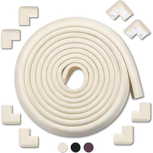 MEETBABY Baby Proofing Edge Corner Guards, Child Safety Furniture Bumper, Table Protectors, 3M Pre-Taped Corners, Safe Edge Corner Cushion (Oyster, 20.4ft)