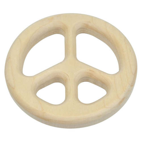 Wooden peace sign teether