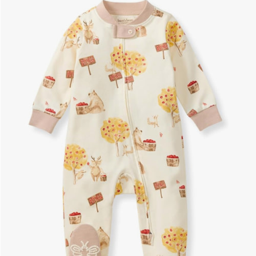 Burt's Bees Baby Boys Sleep and Play PJs, 100% Organic Cotton One-Piece Zip Front Romper Jumpsuit Pajamas
