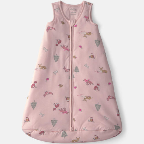 Baby Girl Woodland 2-Way Zip PurelySoft™ Wearable Blanket - Pink | Carter’s Oshkosh Canada