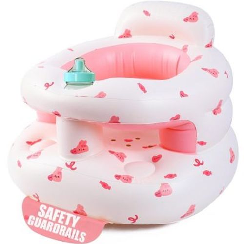 Angel Sar Inflatable Baby Seat for 3-36 Months, Inflatable Baby Chair with Back Support, Built in Air Pump, Floor Seat for Infant Sitting Up