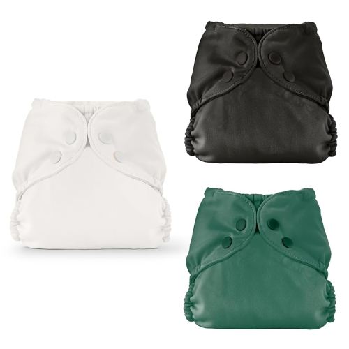 Esembly Complete Cloth Diaper Outer Bundle | Waterproof Diaper Covers (Parchment, Graphite, Forest) - Size 1 (7-17lbs)
