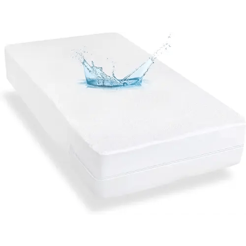 Zippered Crib Mattress Protector with Ultra Soft Terry Surface, 6-Side Waterproof Mattress Encasement, Dustproof, Durable Zipper, Noiseless, for Standard Crib Size Mattress 28'' X 52"X5"