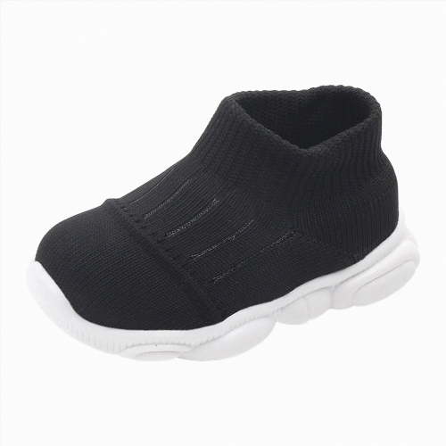 Yindaity Sock Shoes for Baby Boy Sneakers for Girls Toddler Shoes Fashion All Seasons Children Sports Girls Flat Lightweight Mesh Breathable And Comfortable Solid Lace Up (Black,4.5)