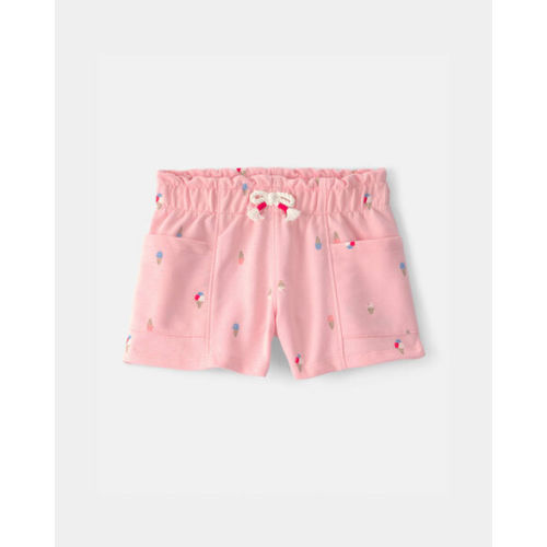 Toddler Girl Ice Cream French Terry Shorts - Pink | Carter's