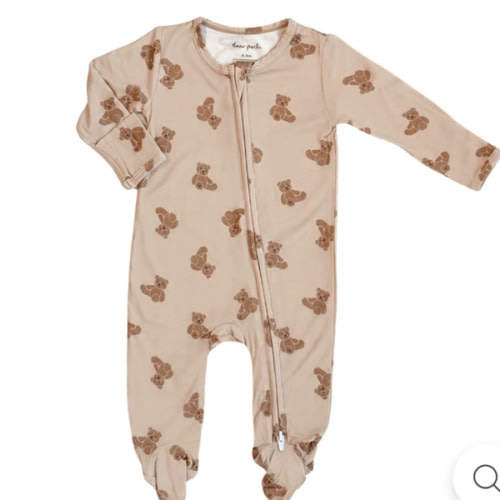 Footie Zippered One Piece in Teddy Tales – Dear Perli