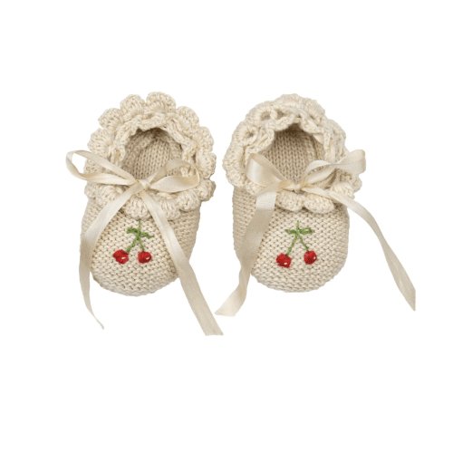 Cherry Ballerinas in Ecru