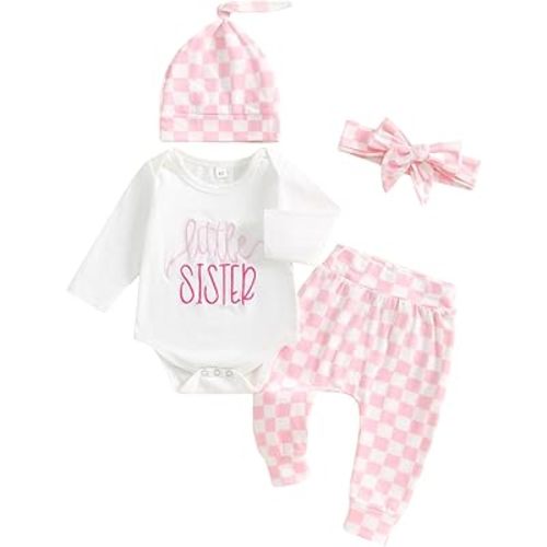 Big Sister Little Sister Matching Outfits Summer Clothes Short Sleeve Romper Big Sister Shirt Bell Bottoms Set