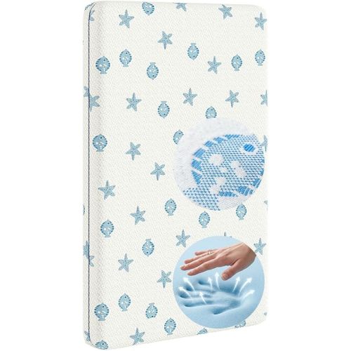 JOYMISS Bassinet Mattress for 33x20: 2" Thick Dual Sided Gel Memory Foam Bassinet Mattress Fit for Mika Micky/KoolerThings/Baby Delight Bassinet