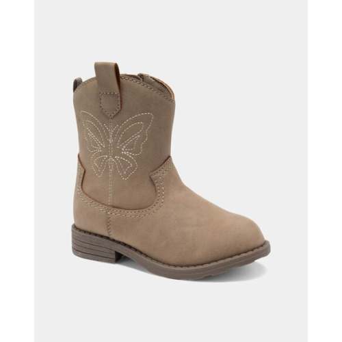 Toddler Girl Butterfly Stitch Cowgirl Boots - Brown | Carter's