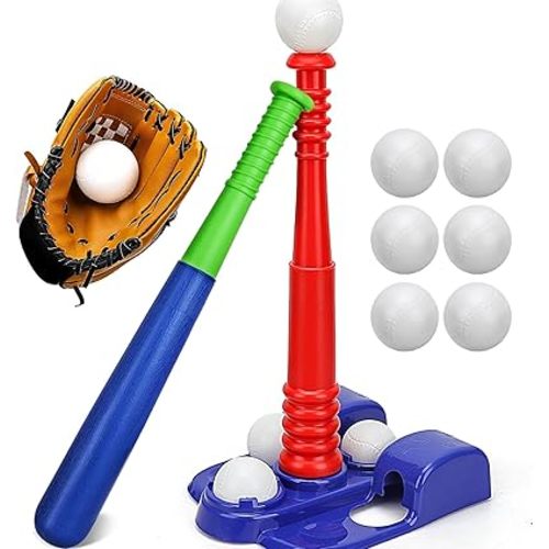 TOY Life Tball Set for Kids 3-5 5-8 Tball for Kids 5-8 Tee Bat Toddler Baseball Tee Balls Set Bat Baseball Kid T Ball Stand for Kid 3-5 T Ball Bat Outdoor Outside Door Toys