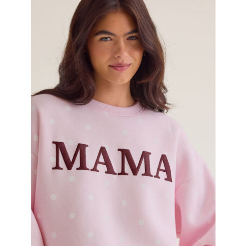 Penelope Polka Dot Mama Sweatshirt in Pink | AS Kids