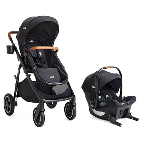 Joie Baby Ginger DLX 4-in-1 Stroller & Mint Latch Car Seat Travel System | 4-in-1 Baby Pramette Stroller with Baseless Lightweight Car Seat. For Newborn to Toddler.