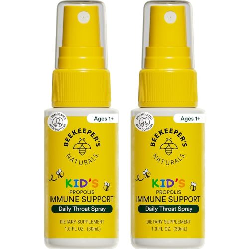 Kids Propolis Throat Spray - Natural Immune Support & Sore Throat Relief - by BEEKEEPER'S NATURALS - Has Antioxidants & Gluten-Free (1.06 oz) Pack of 1 (Kids)