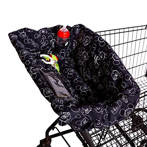 Disney Baby by J.L. Childress Shopping Cart & High Chair Cover for Baby, Kids, & Toddler - Cover for Grocery Carts & Restaurants, for Boys & Girls, Universal Fit - Mickey Mouse, Black