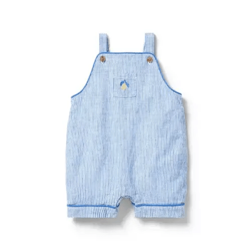 Baby Blue Ravine Stripe Baby Striped Lemon Overall by Janie and Jack
