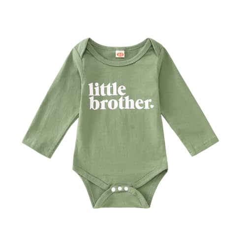 CM C&M WODRO Little Brother Newborn Outfit Baby Boy Announcement Bodysuit Lil Bro Onesie Romper Infant Coming Home Clothes