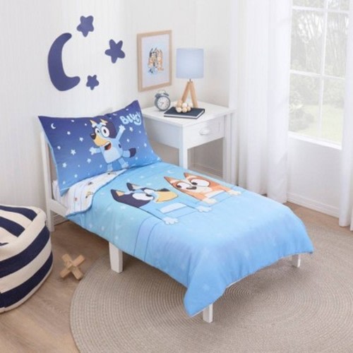 Bluey Sleep Time Toddler Sheet Set - 3pc: Classic Patterns, Knitted, Fictitious Character