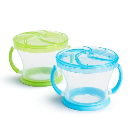 Munchkin Snack Catcher Snack Container Cup, 2 Pack, Blue/Green