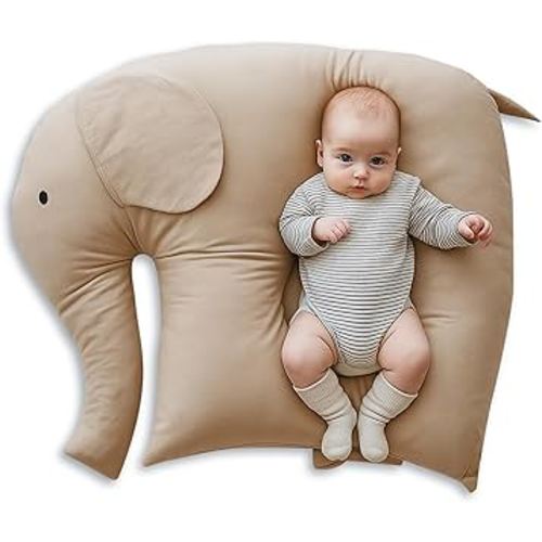 Baby Lounger for Newborns 0-24 Months – Portable Baby Lounger, Breathable Washable Lounger, Newborn Essentials Shower Gifts - Available in Elephant & Oval Designs (Elephant)