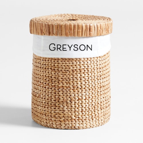 Personalized Wonderful Wicker Organic Cotton Hamper Liner