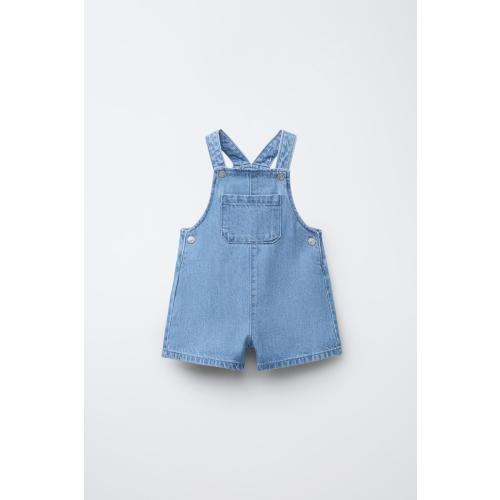 DENIM OVERALL SHORTS - Blue | ZARA United States