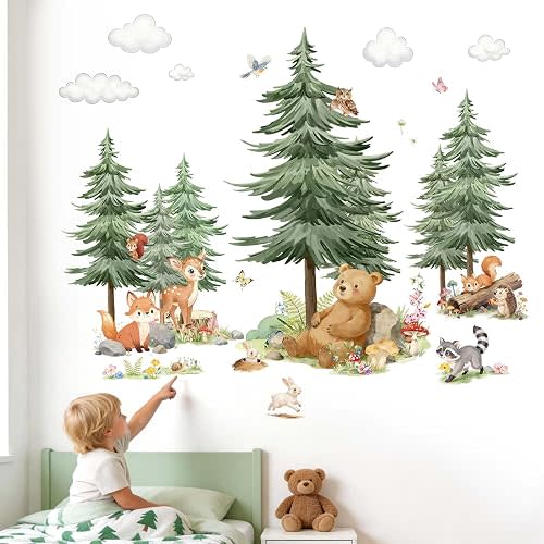 Animals Wall Decals for Nursery: Removable 95%+ No-Residue - Peel and Stick Four-Step Application - Vinyl Wall Stickers for Baby 1-12 Years