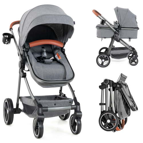 Olakids, Baby Stroller, Gray, 2-in-1 High Landscape Convertible
