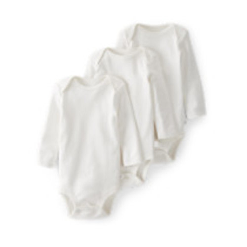 Carter's Little Planet Long-Sleeve Organic Cotton Bodysuits (3 Pack) - White, 3-6 M