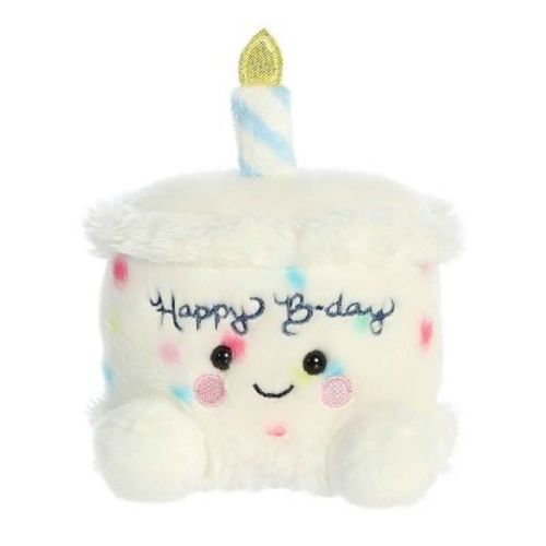 Aurora Small Happy B'Day Cake Palm Pals Adorable Stuffed Animal White 5.5"