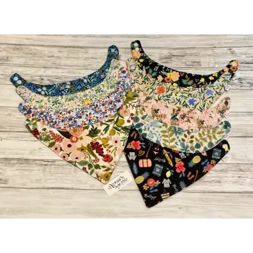 Rifle Paper Co Bandana Bibs! RPC Drool Bibs. Baby Bib. Adjustable fit. New Baby Gift.