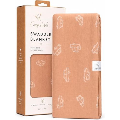 Copper Pearl Swaddle Blankets for Newborns | Soft Stretchy Receiving Blankets for Boys and Girls | Large 46 x 46 Inch Baby Blankets | Lightweight and Breathable Swaddles | Cooper