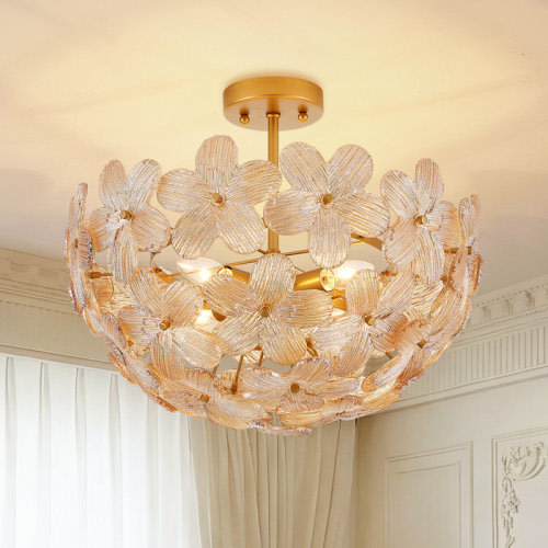 Mercer41 4-Light Glass Flush Mount Dia 18.13 Inches | Wayfair