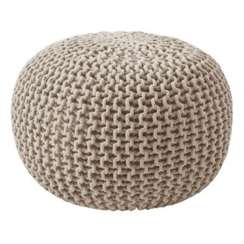 Round Pouf Foot Stool Ottoman by Sweet Home Collection - Beige