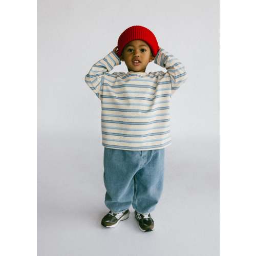 Long Sleeve Striped- Cream and Light Blue – Fostered Collection