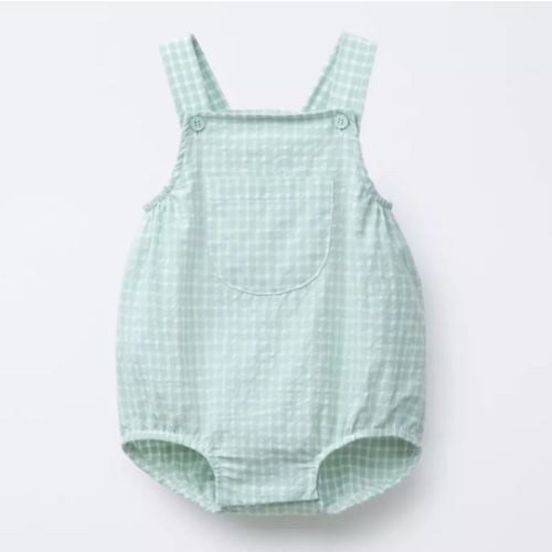 GINGHAM ROMPER - Sea green | ZARA United States