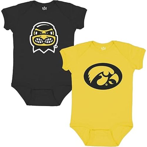 Little King NCAA Bodysuit 2 Pack Short Sleeve-100% Cotton-Infant Sizes 0-3M 6M 12M 18M