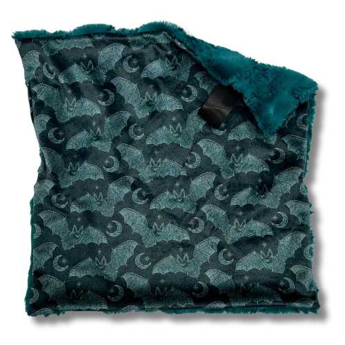 Halloween Bats Minky Lovey Blanket: Faux Fur Security Blanket