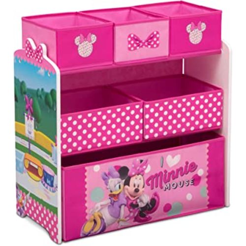 Delta Children Disney Minnie Mouse 6 Bin Design and Store Toy Organizer