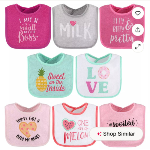 The Peanutshell 8-Pack Sayings Terry Bibs