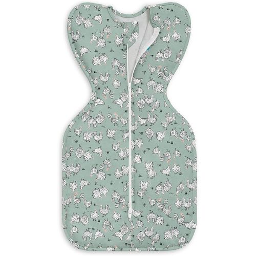 Love to Dream Swaddle UP, Baby Sleep Sack,Self-Soothing Swaddles for Newborns, Improves Sleep,Secure Fit Calms Startle Reflex,New Born Essentials for Baby,1.0 TOG,Small 5-8.5 lbs,Chicken Run Olive