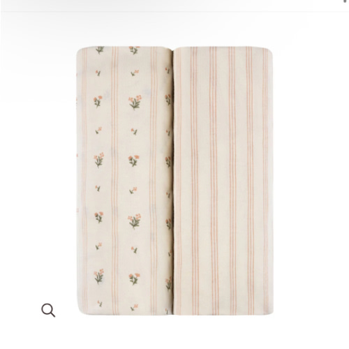 Linear Floral Changing Pad Cover | Cradle Sheet Set – Ely's & Co.