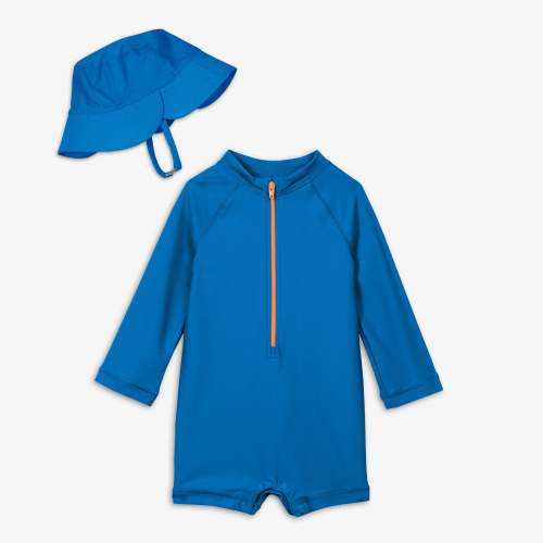 Baby one-piece rash guard & sun hat | Primary.com