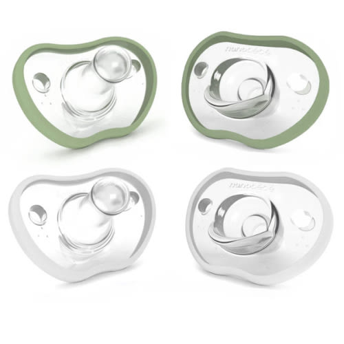 Flexy Silicone Pacifiers Sage-White / 0-3 Months / 4-Pack