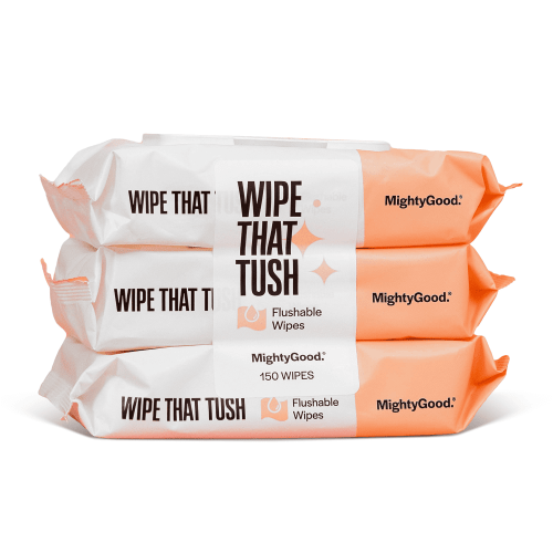 Wipe that Tush Flushable Wipes, Aloe & Vitamin E Infused, Fragrance-Free, 3 Packs of 50 Wipes, 150 Total