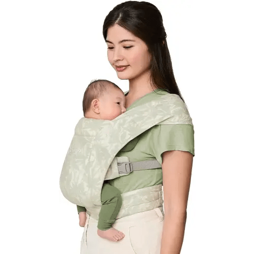 Ergobaby Embrace Baby Carrier Newborn to Toddler - Lightweight Ergonomic Baby Carriers - Cozy Essentials (7-25 Pounds), Ponte Knit, Sage Meadows