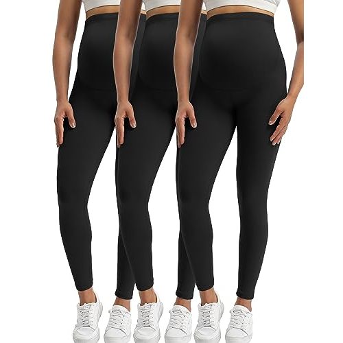 Buttergene Women's Maternity Leggings over the Belly Pregnancy Active Wear Workout Yoga Tights Pants