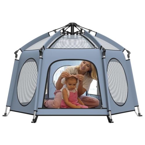 Baby Playpen with Canopy: 1-Second Setup, Ultra-Light & Sturdy | Indoor/Beach/Outdoor Toddlers Portable Playpen with UPF50+ Canopy, Bug Net & Carry Bag (Playard Safety Certified)
