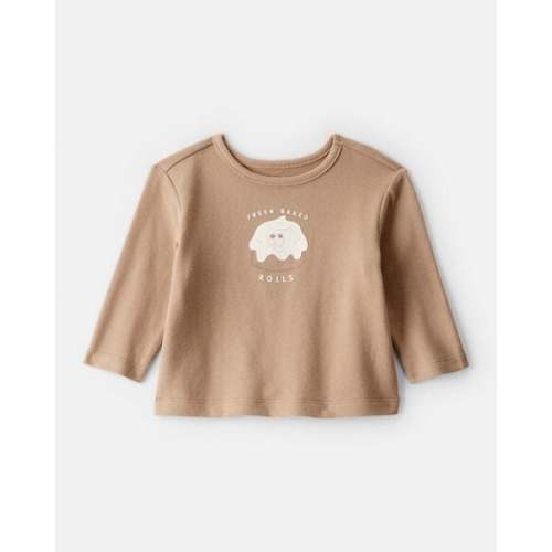 Baby Boy Baked Rolls Long-Sleeve Tee - Brown | Carter's
