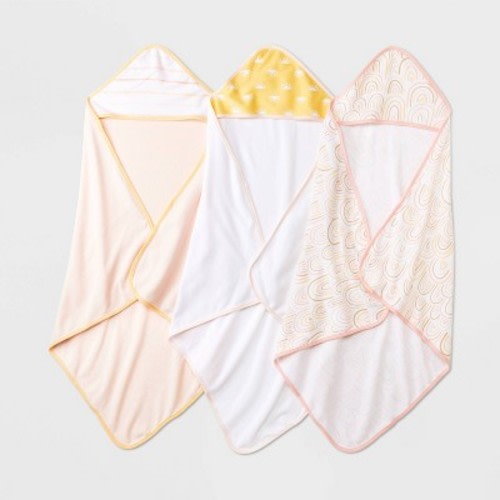 Baby Girls' 3pk Hooded Towel - Cloud Island™, Color: Pink